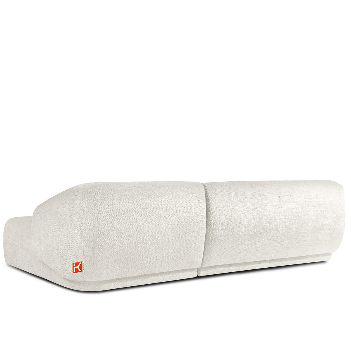 ECKSOFA RECHTS VIRA, Weiß, Chenille - Schwarz/Weiß, Holz/Holzwerkstoff (300/160cm) - KONSIMO®