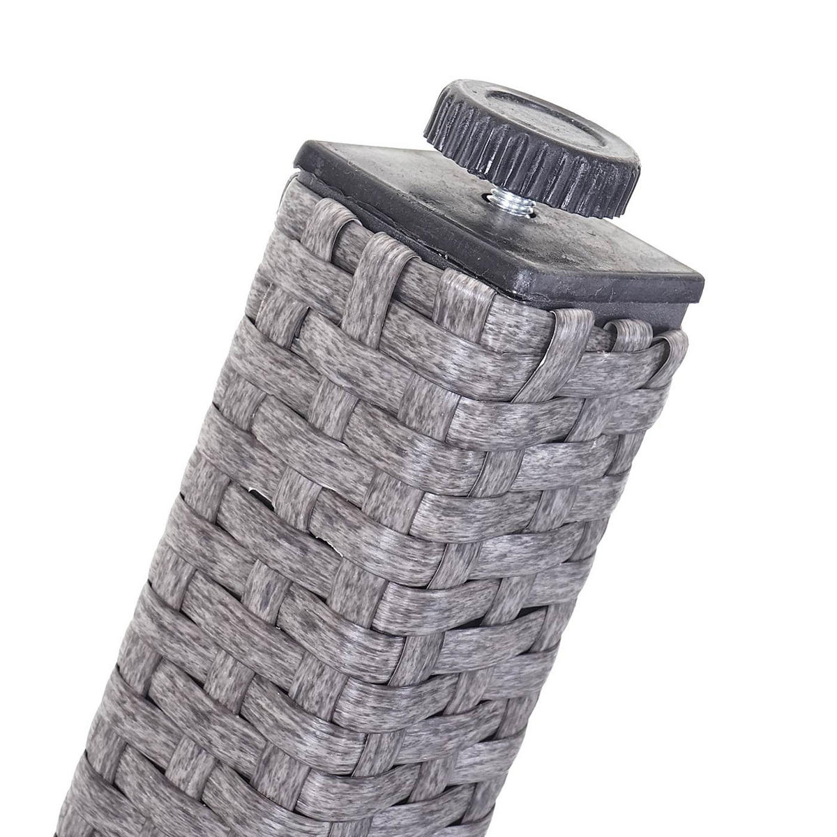 POLY-RATTAN-GARTENTISCH rechteck Grau - Grau, Kunststoff (90/160/74cm) - MCW