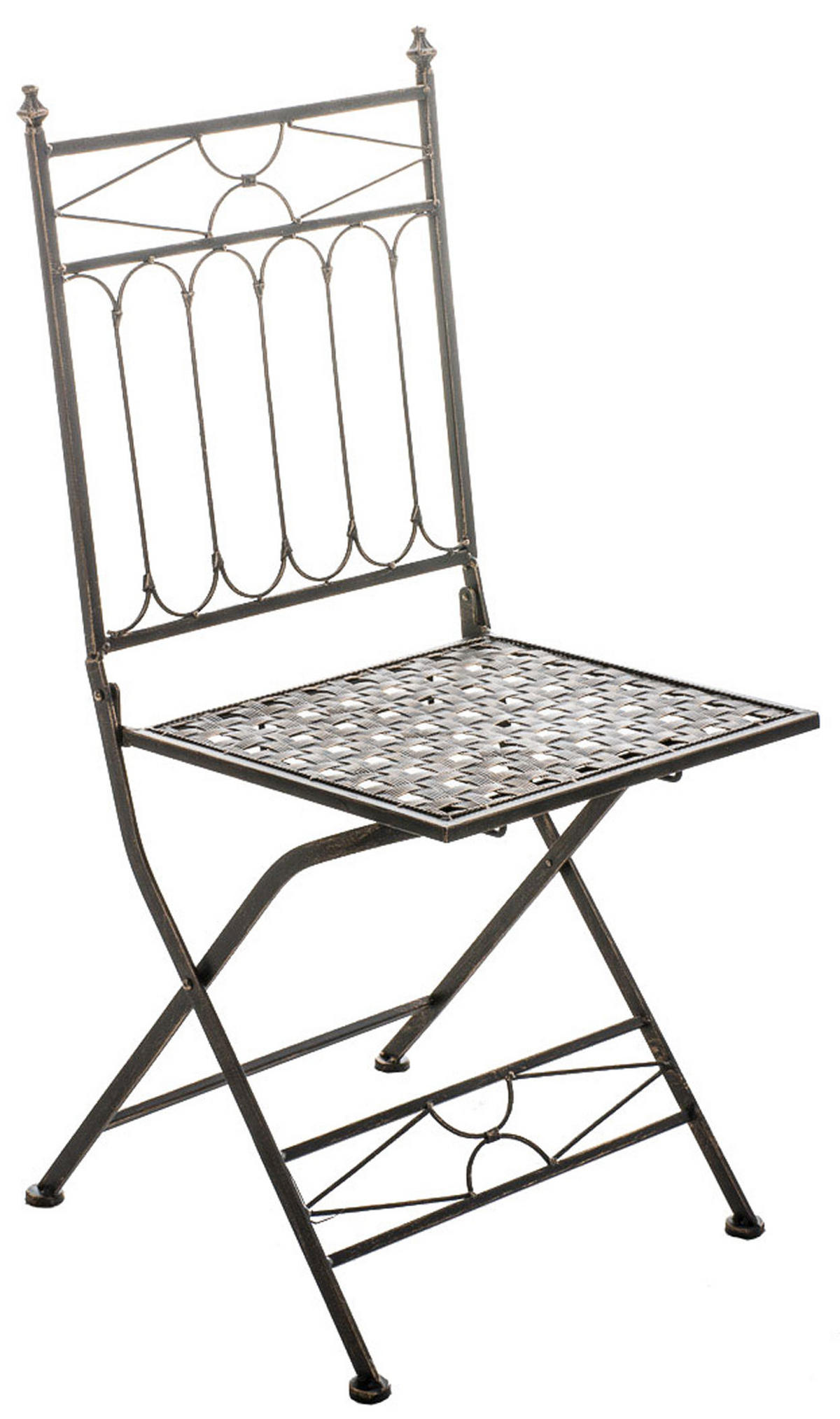 GARTENKLAPPSTUHL 2er Set Metall bronze - Bronzefarben, Metall (42/94/40cm) - CLP