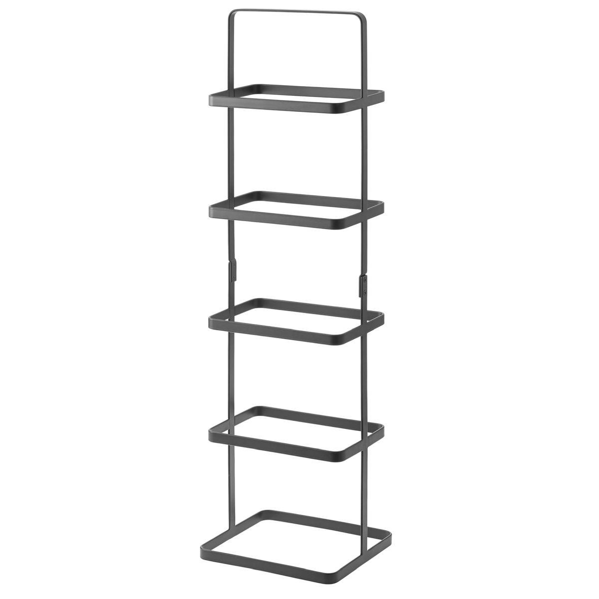 SCHUHREGAL Tower schwarz tragbar für 5 Paar Schuhe 22/77/14 cm - Schwarz, Metall (22/77/22cm) - Yamazaki