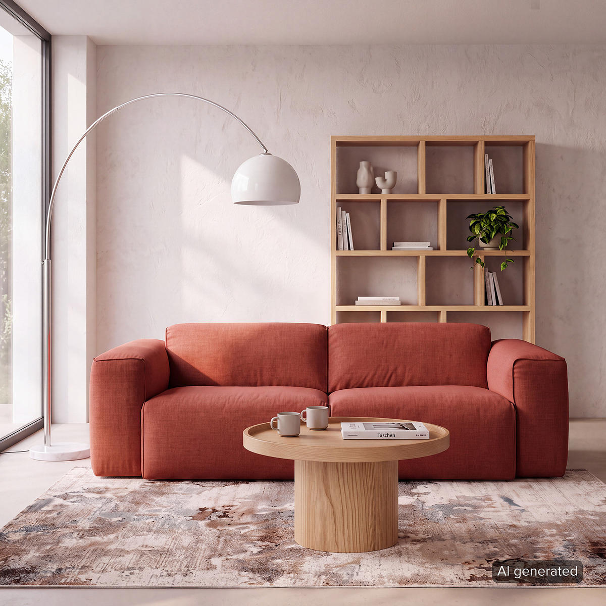 2-SITZER SOFA - Rot/Schwarz, Kunststoff/Textil (220/71/102cm) - home24