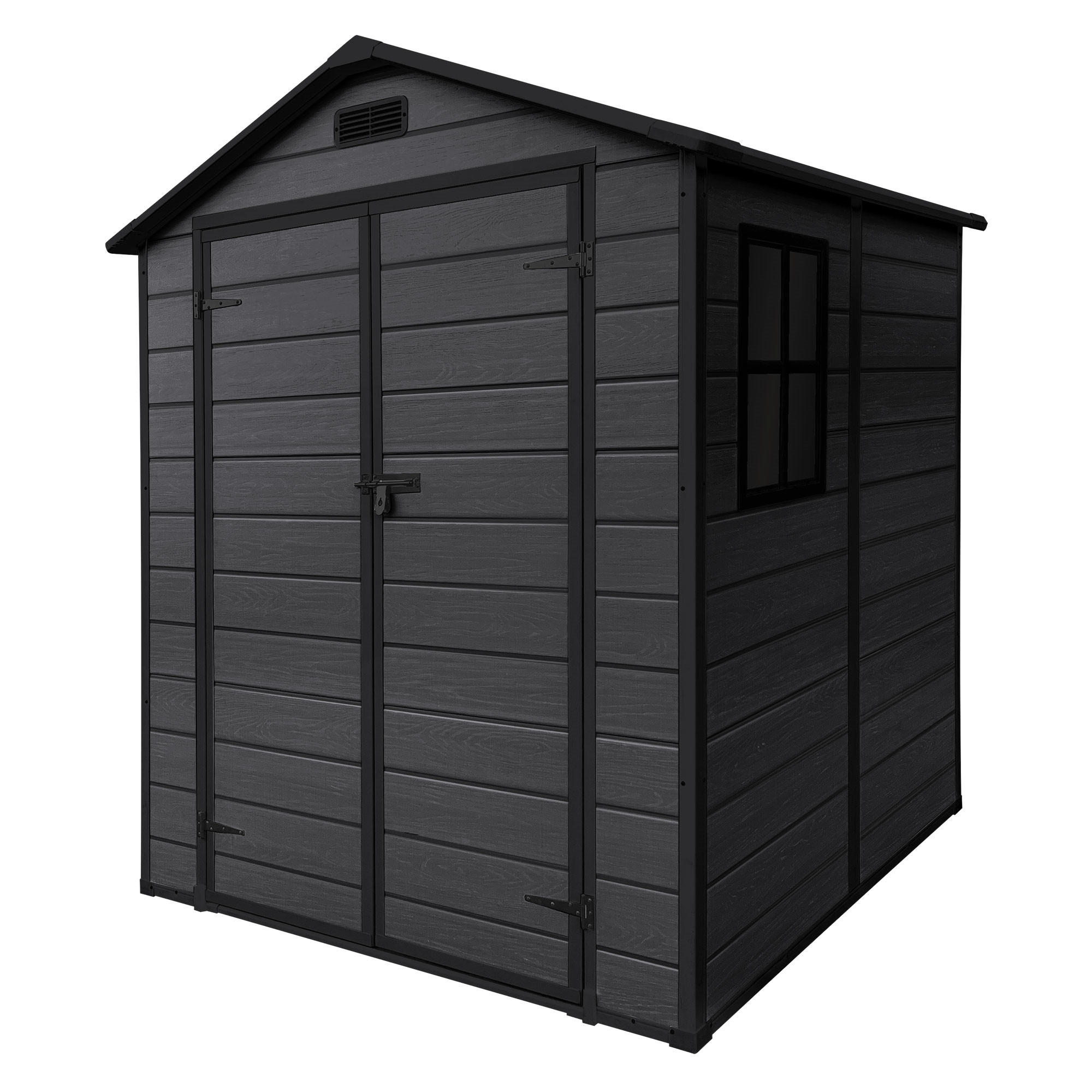 GARTENHAUS Kunststoff mit Boden 5m³ 151x182x220 cm Dunkelgrau - Dunkelgrau, Kunststoff (182/220/151cm) - ECD-Germany