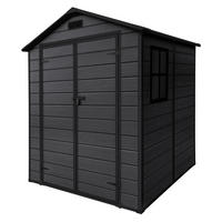 ZÁHRADNÍ DOMEK z plastu s podlahou 5 m³ 151 x 182 x 220 cm tmavě šedý - tmavě šedá, plast (182/220/151cm) - ECD-Germany