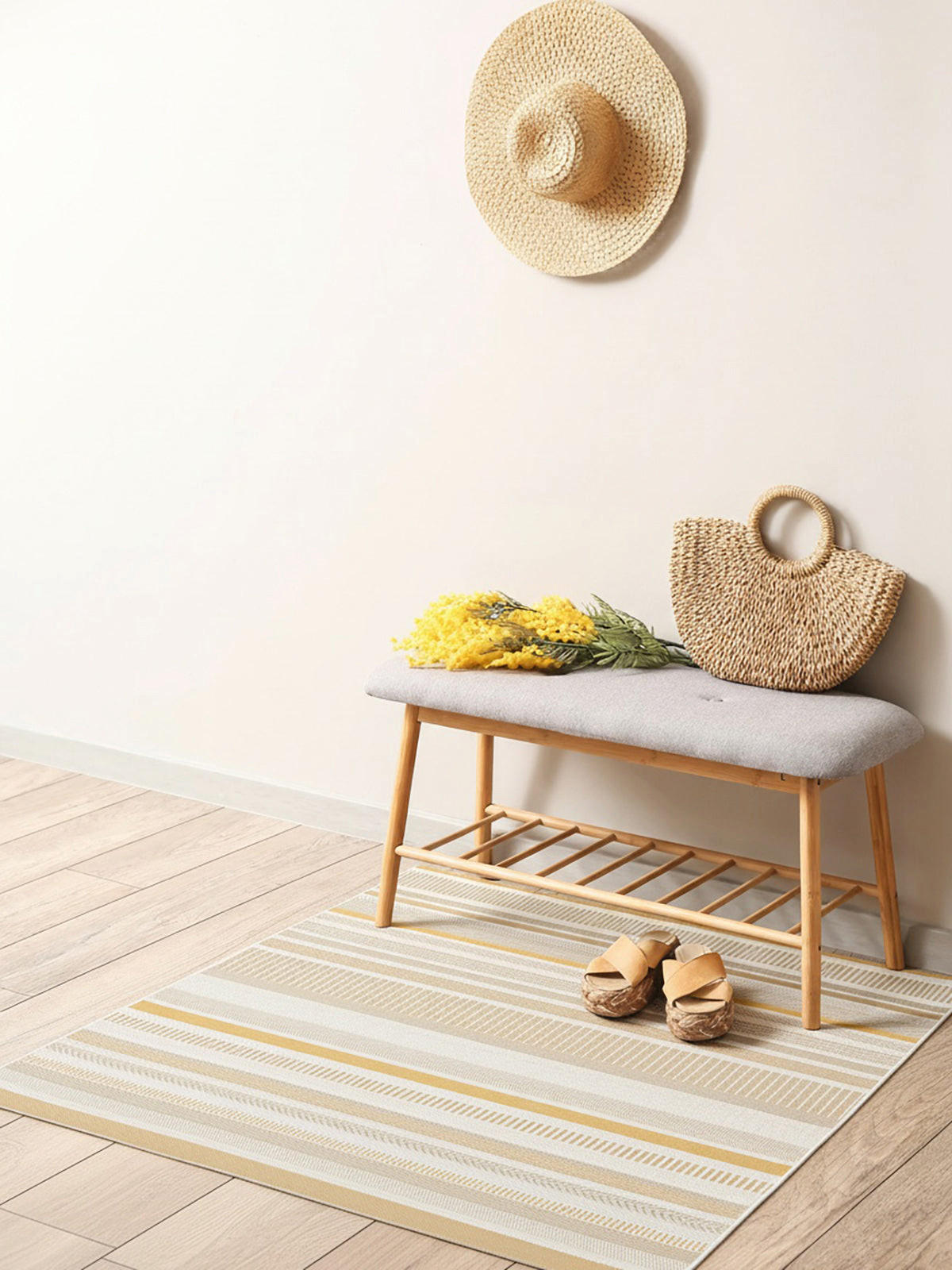 TEPPICH für Innen- und Außenbereich gestreift gelb - Gelb, Textil (160/230cm) - AFK Living