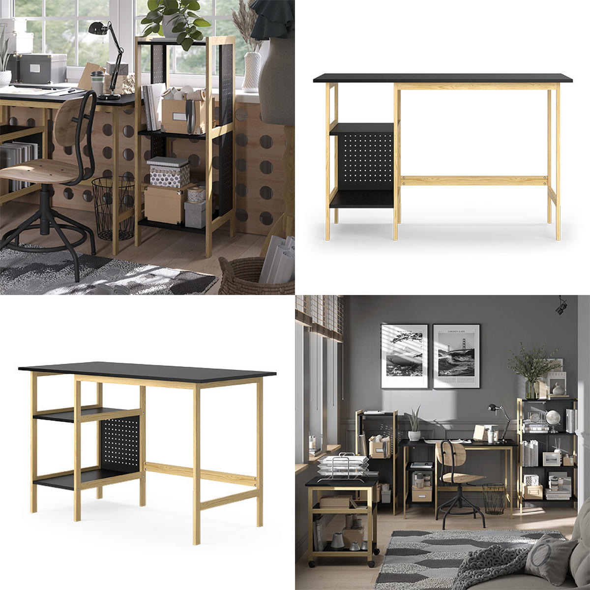 STŮL Elvia Černá - černá, kompozitní dřevo (60/120/75cm) - Vicco