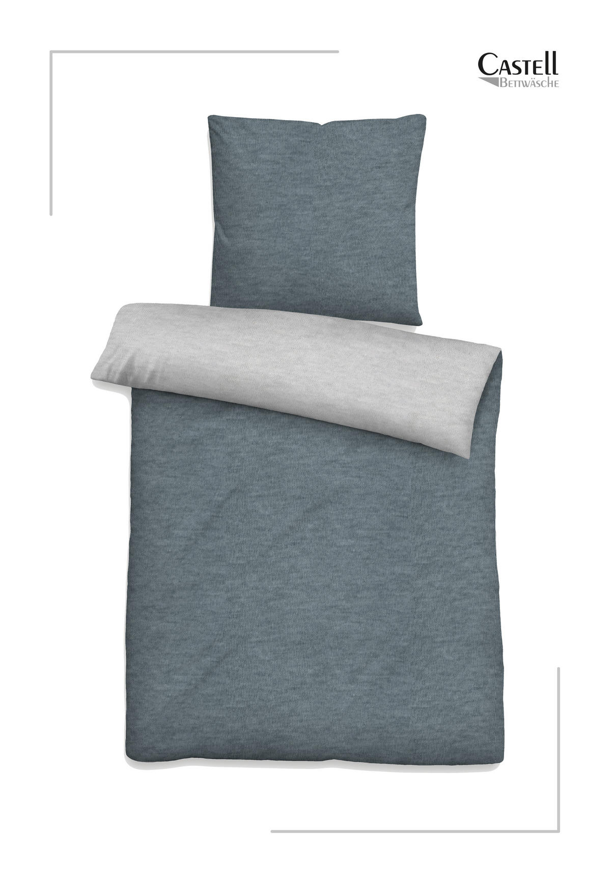 BETTWÄSCHE-GARNITUR Jersey UNI titanium, 155x220 cm + 80x80 cm - Titanfarben, Textil (155/220cm) - Castell