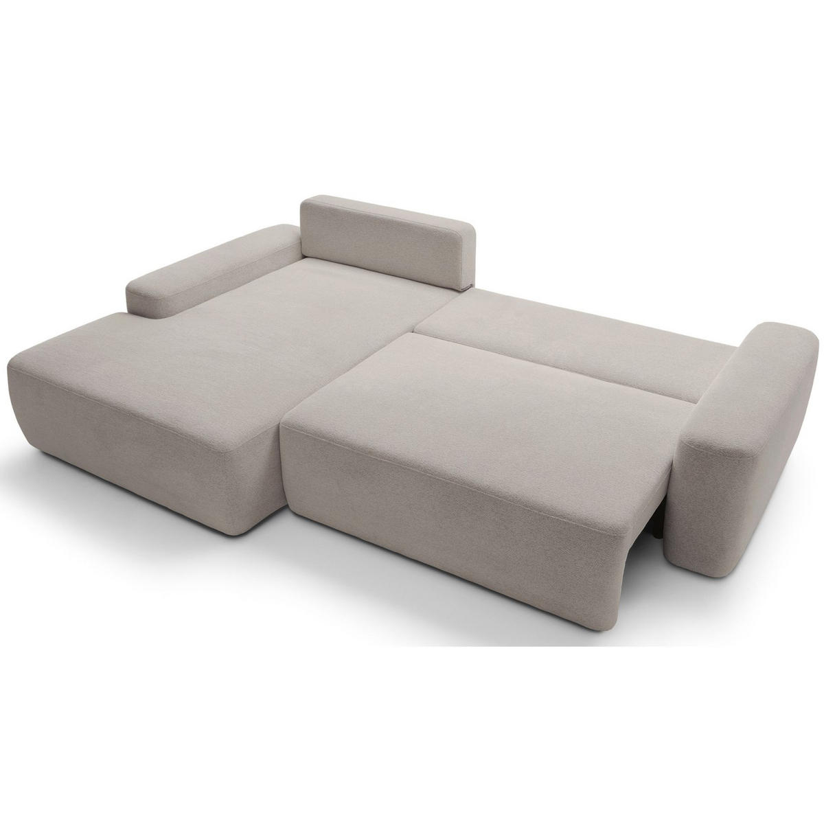 ECKSOFA Baleo Greige Chenille-Bezug - Taupe/Schwarz, Kunststoff/Textil (264/162cm) - Selsey