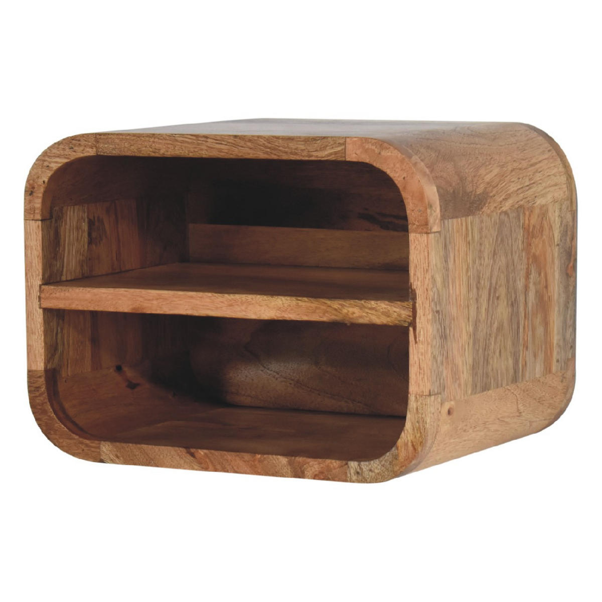 NACHTTISCH Levitate, Wandmontiert, 2 Schublade, Braun - Beige/Messingfarben, Holz/Metall (35/25/25cm) - Artisan Furniture