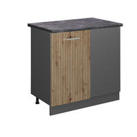 ECKUNTERSCHRANK R-Line Artisan-Eiche 86 cm, AP Anthrazit - Anthrazit/Eiche Artisan, Holzwerkstoff (86/81.6/60cm) - Vicco