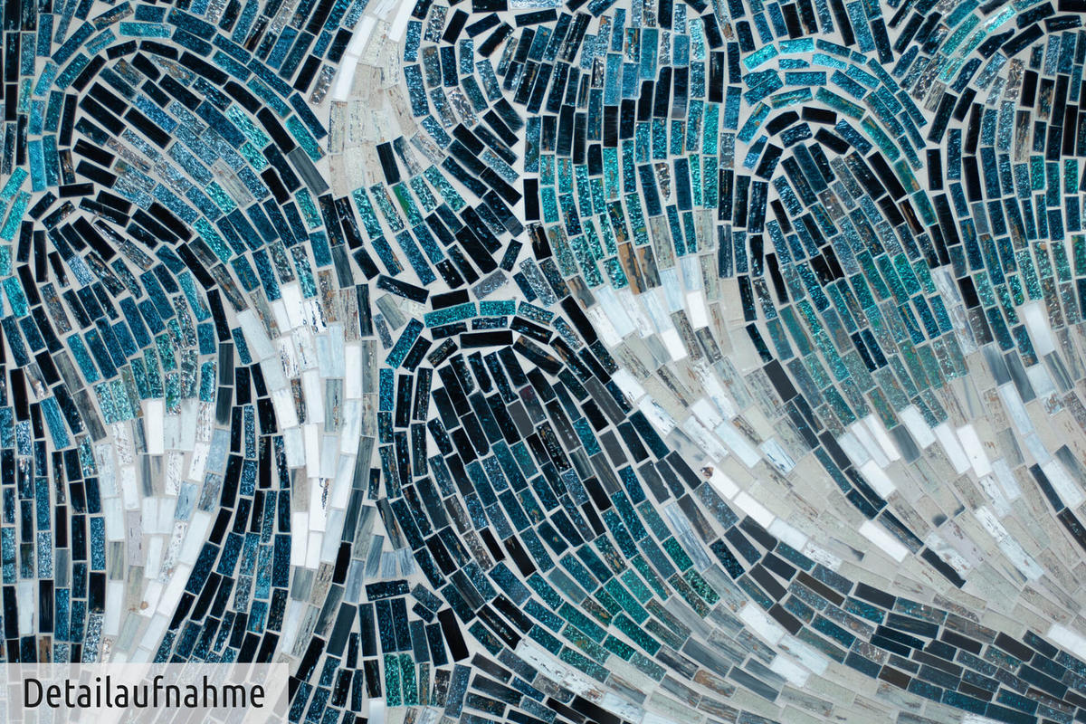 MOSAIK-WANDBILD Blau 100/45 cm - Blau, Glas (4.7/45cm) - KUNSTLOFT