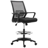 KANCELÁŘSKÁ ŽIDLE Ergonomická kancelářská židle s nastavitelným podnožím, funkce houpání - černá, plast (59/124/64cm) - Vinsetto