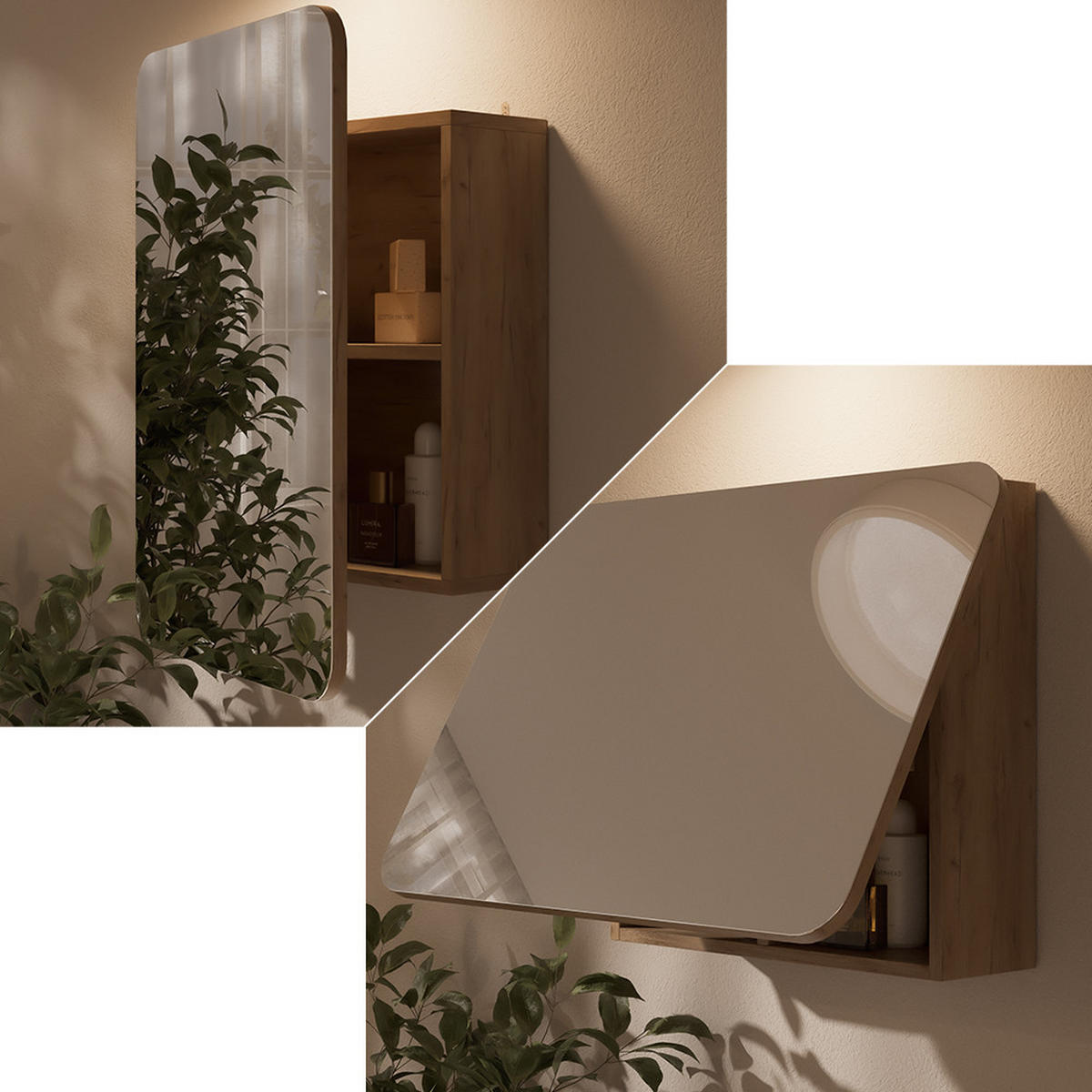 KOUPELNOVÁ ZRCADLOVÁ SKŘÍŇKA Zino Zlatý mocný dub - medově dubová, kompozitní dřevo (70/50/17.4cm) - Vicco