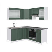 ECKKÜCHE Fame-Line Grün-Gold Landhaus/Weiß 160 x 190 cm, AP Anthrazit - Weiß/Grün, Holzwerkstoff (190/81.6/60cm) - Vicco