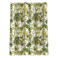 DUSCHVORHANG Aquarell Bananenpalme und Leopard Muster 180/180 cm - Grün, Textil (180/180cm) - Bilderwelten