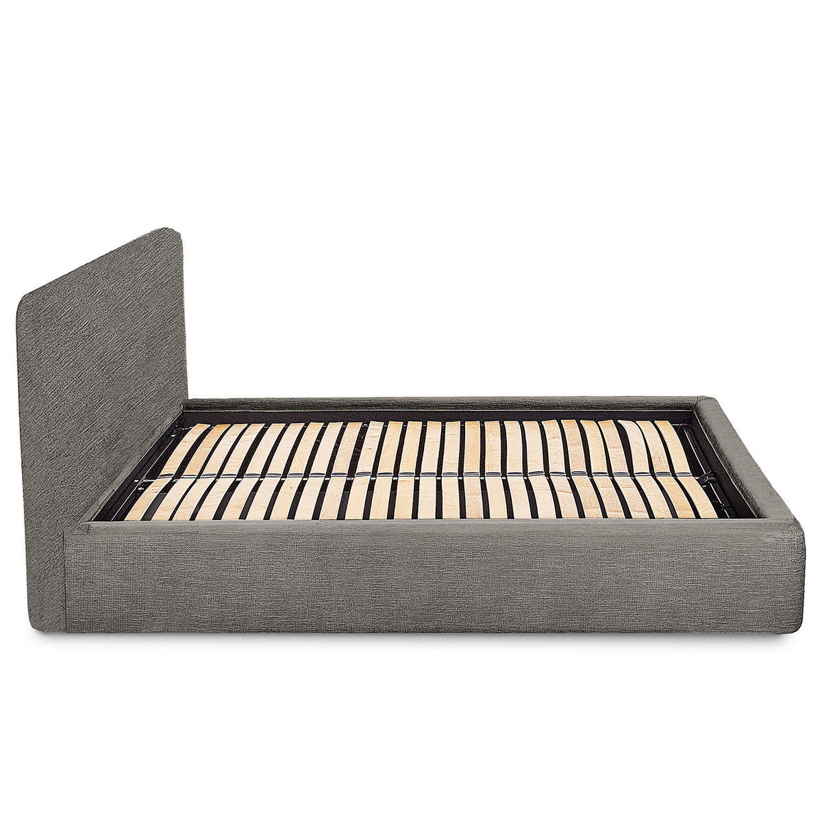 POLSTERBETT - Dunkelgrau, Holz/Textil (160/200cm) - home24