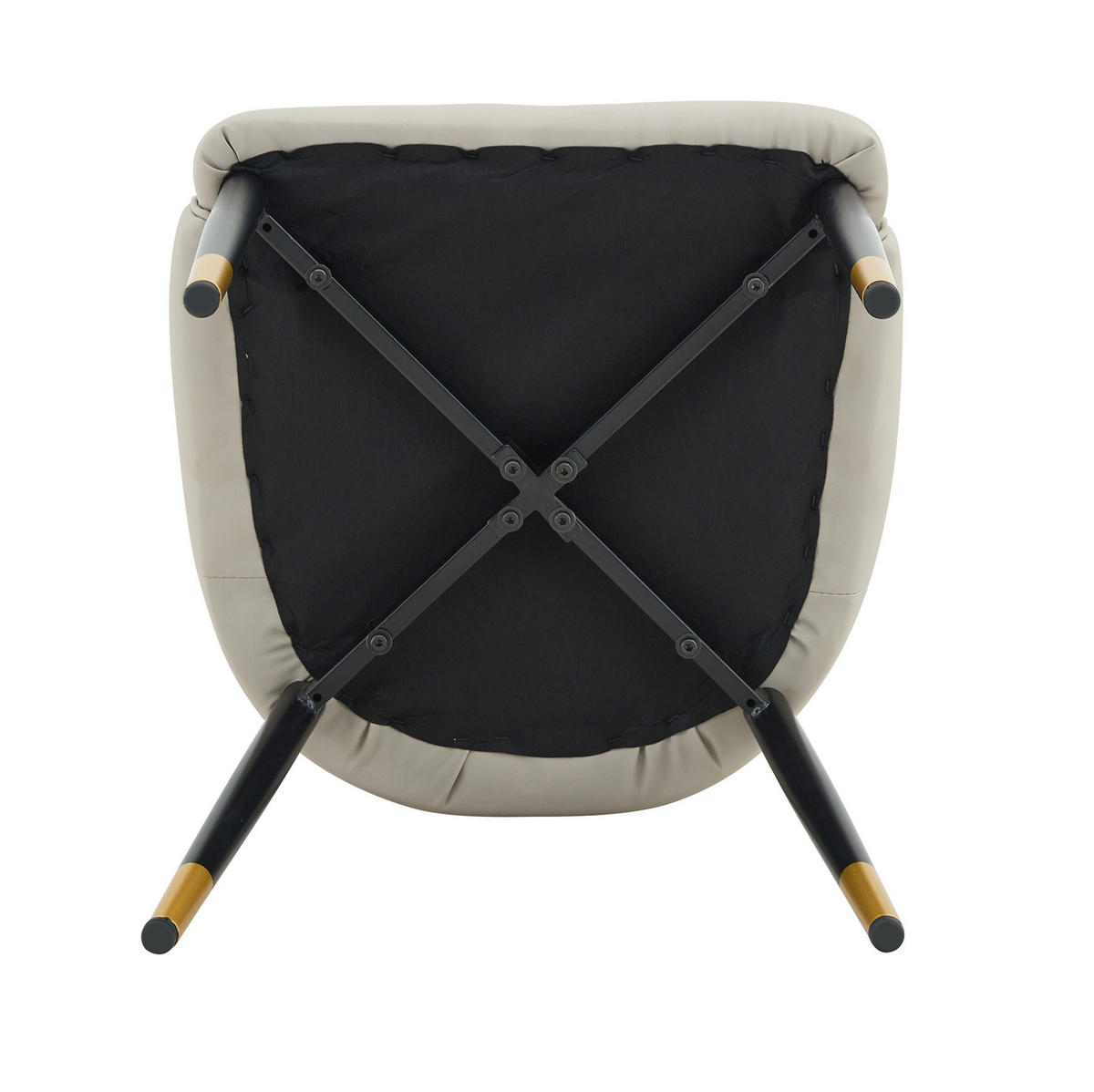 STUHL 2er-Set mit PU-Bezug Warm Grey - Grau, Metall (44/91/47.3cm) - Meubliv