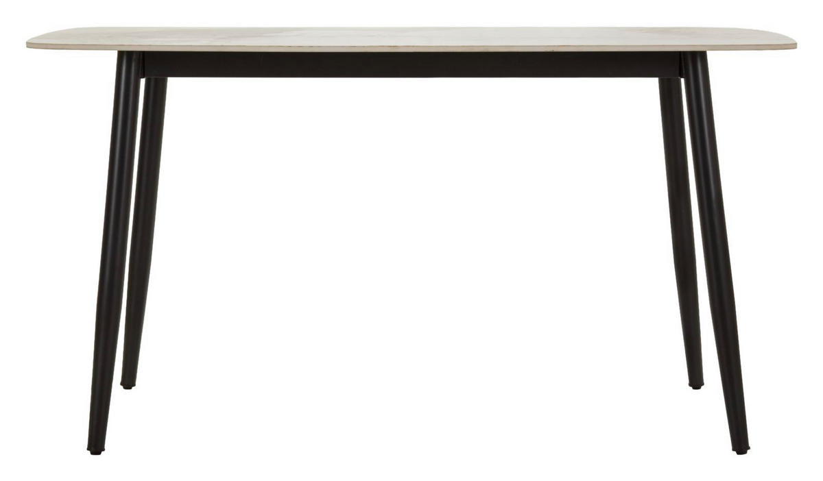 ESSTISCH Josh, schwarz und weiß, Metall und Keramik, 138 x 78 x 76 cm - Schwarz/Weiß, Keramik/Metall (78/138/76cm) - Mauro Ferretti