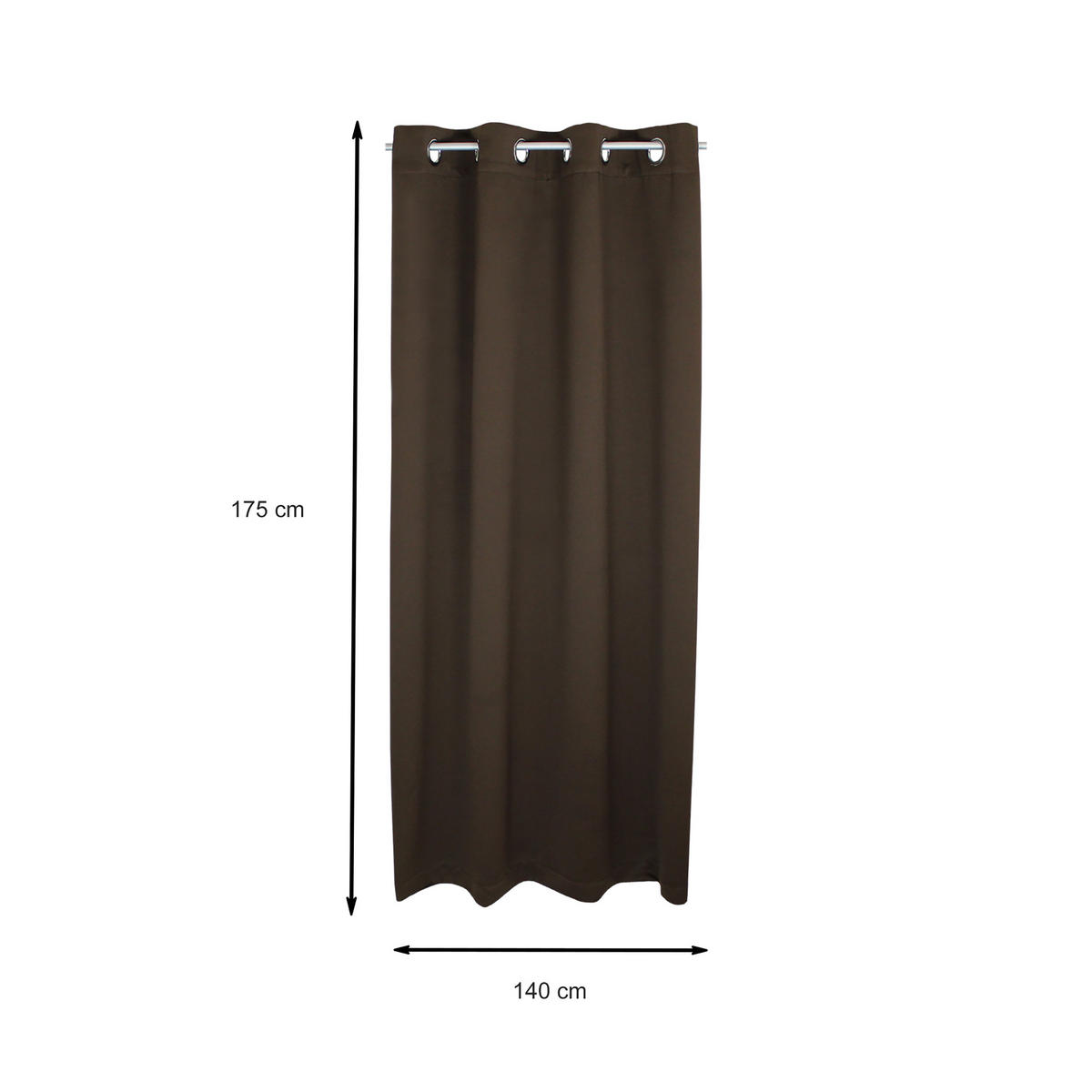 VERDUNKELUNGSVORHANG Ösen 140/175 cm Braun - Braun, Textil (140/175cm) - TiborTex