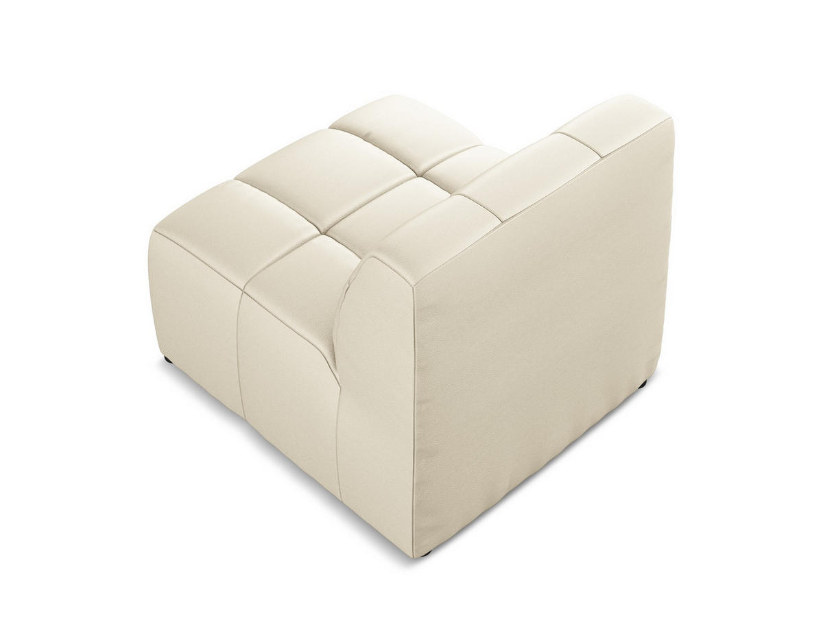 SOFAELEMENT Kunstleder Beige - Creme/Schwarz, Holzwerkstoff/Kunststoff (75/77/90cm) - Makamii