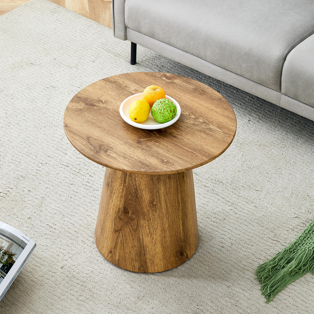 COUCHTISCH in Naturfarbe Wohnzimmertisch mit hochwertiger Holzdekorfolie für Wohnzimmer, B50/T50/H48 cm - Naturfarben, Holzwerkstoff (50/50/48cm) - STILVORA
