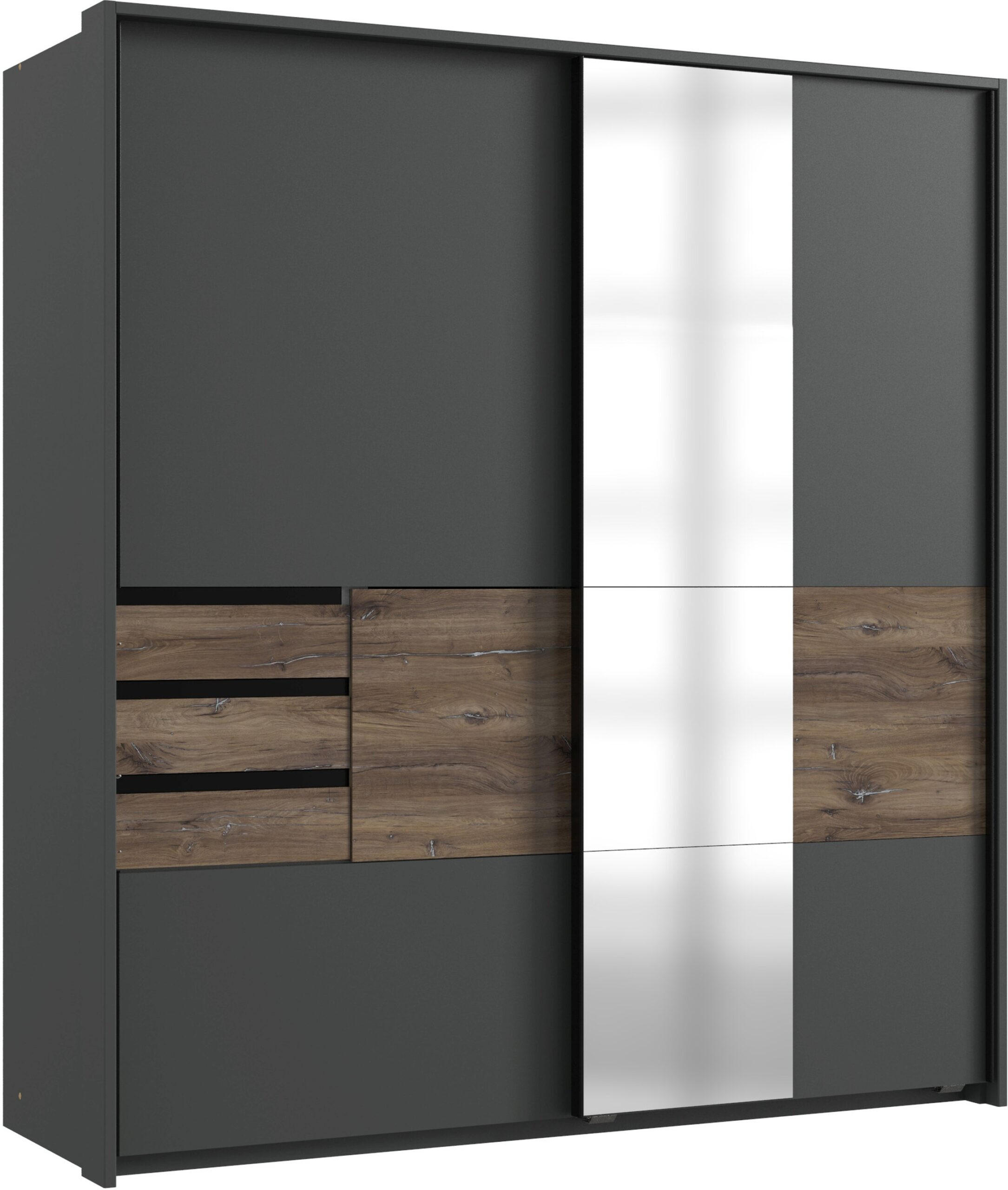 PASSEPARTOUT zu Schwebetürenschrank Bamberg in Grafit mit Eiche Flagstaff - Grau, Holzwerkstoff (183/200/12cm)