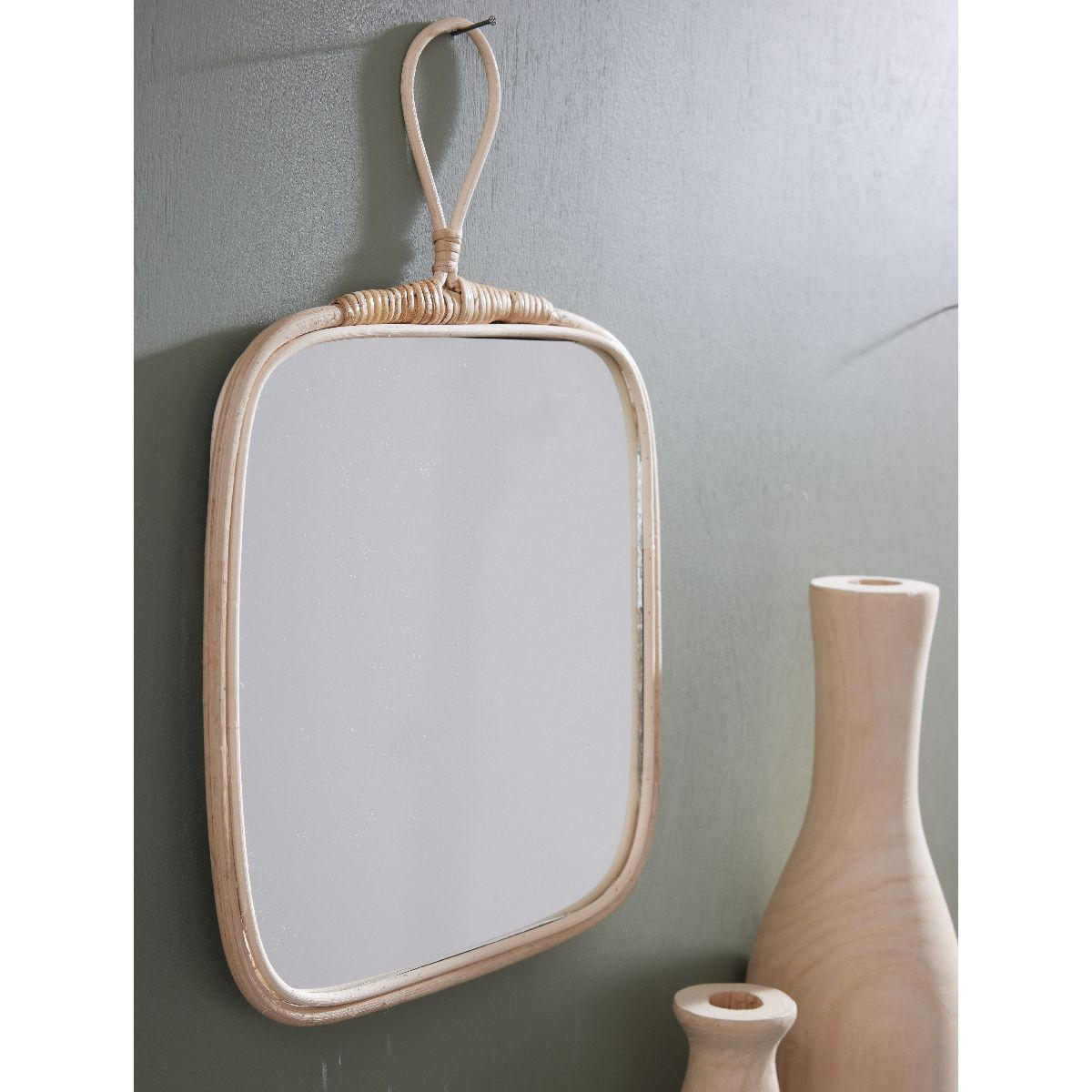 BOHO-SPIEGEL Matisse 37/28 cm - Beige, Naturmaterialien (37/28/2cm)