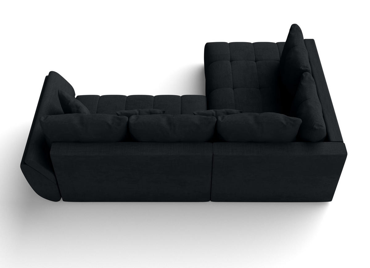 ECKSOFA L Form Corleone Schwarz 266/182/91 cm mit Schlaffunktion - Schwarz, Kunststoff/Textil (266/182cm) - AX Living