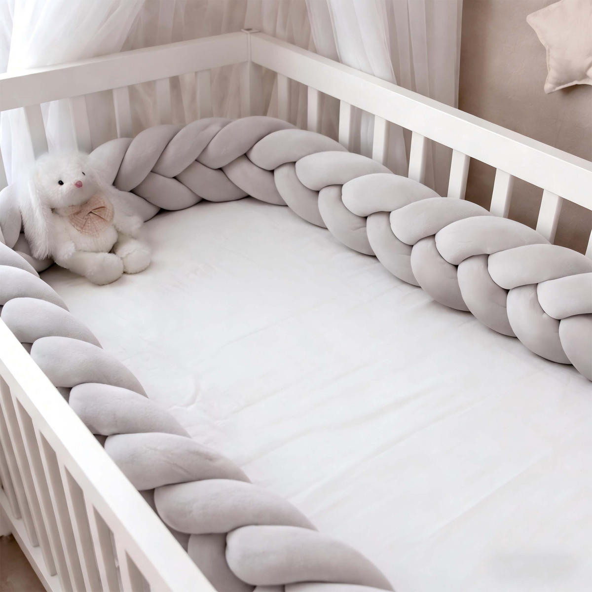 MANTINEL Sivý pletený 220 cm - sivá, textil/plast (10/220cm) - Relaxdays