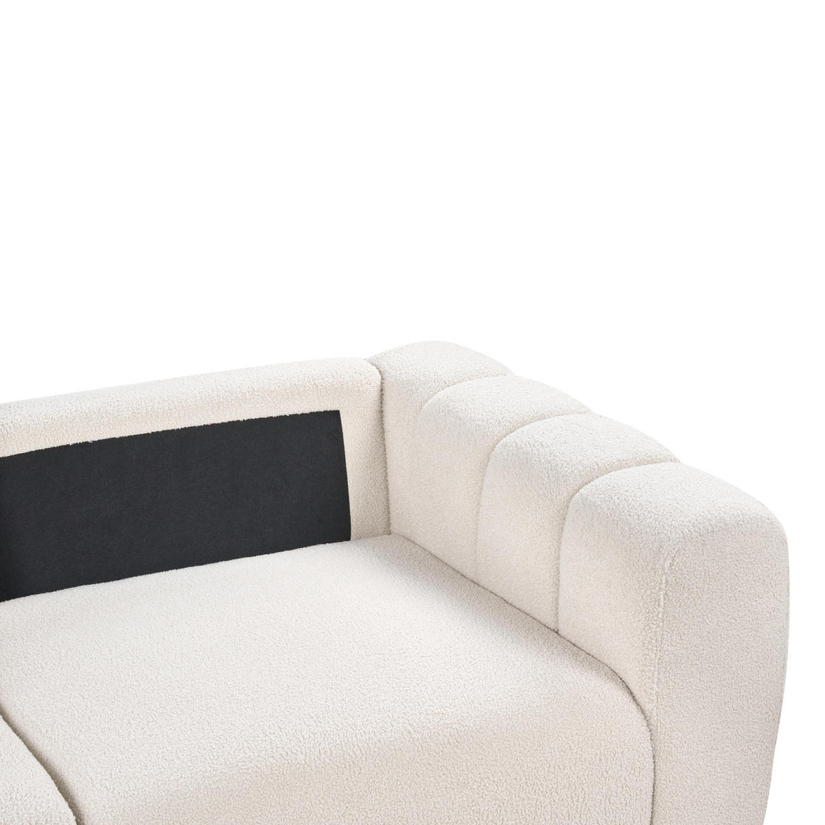 MODULSOFA 2-Sitzer Bouclé Cremeweiß Kivvik - Creme, Textil (204/80/100cm) - Beliani