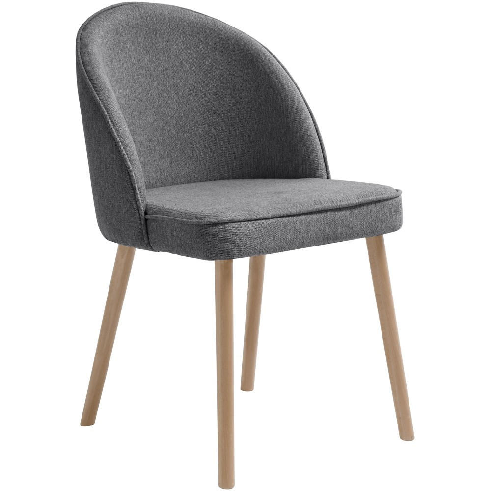 STUHL Luna, Polsterstuhl für das Esszimmer mit Buchenholzbeinen, Grau - Buchefarben/Grau, Holz (51/87/46cm) - Beautysofa