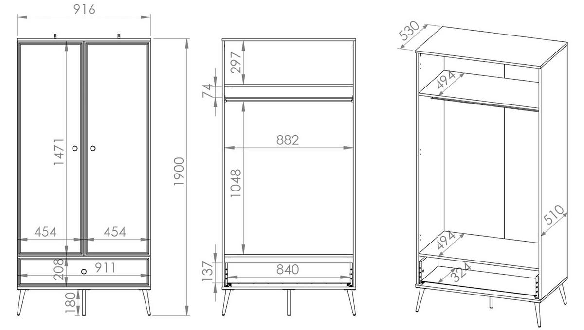 WOHNZIMMER-SET Goldin 5-teilig - Weiß Hochglanz/Weiß, Holz/Holzwerkstoff (427/190/53cm) - Feldmann-Wohnen