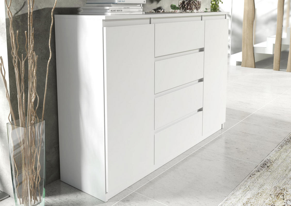 KOMMODE 140 Weiß 138,5x39x101,5 cm - Weiß, Holzwerkstoff (138.5/101.5/39cm) - Mobelsta