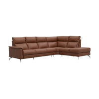 ECKSOFA Borea Echtleder Cognacbraun - Cognac, Leder/Metall (310/220cm)
