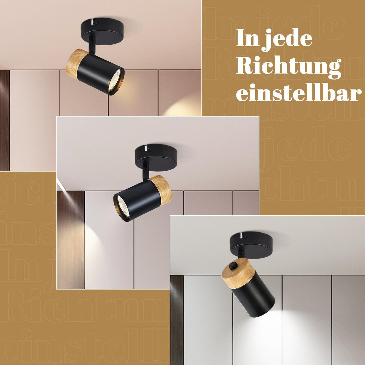 DECKENLEUCHTE Doris 1-flammig 9/9/15 cm - Schwarz, Metall (9/9/15cm) - Nettlife