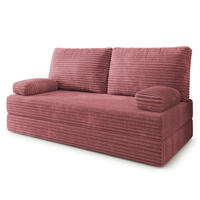 POHOVKA z pěny SILAR s funkcí spaní Manšestrová látka Pudrově růžová - starorůžová/růžová, textil (170/86/80cm) - MASSENO