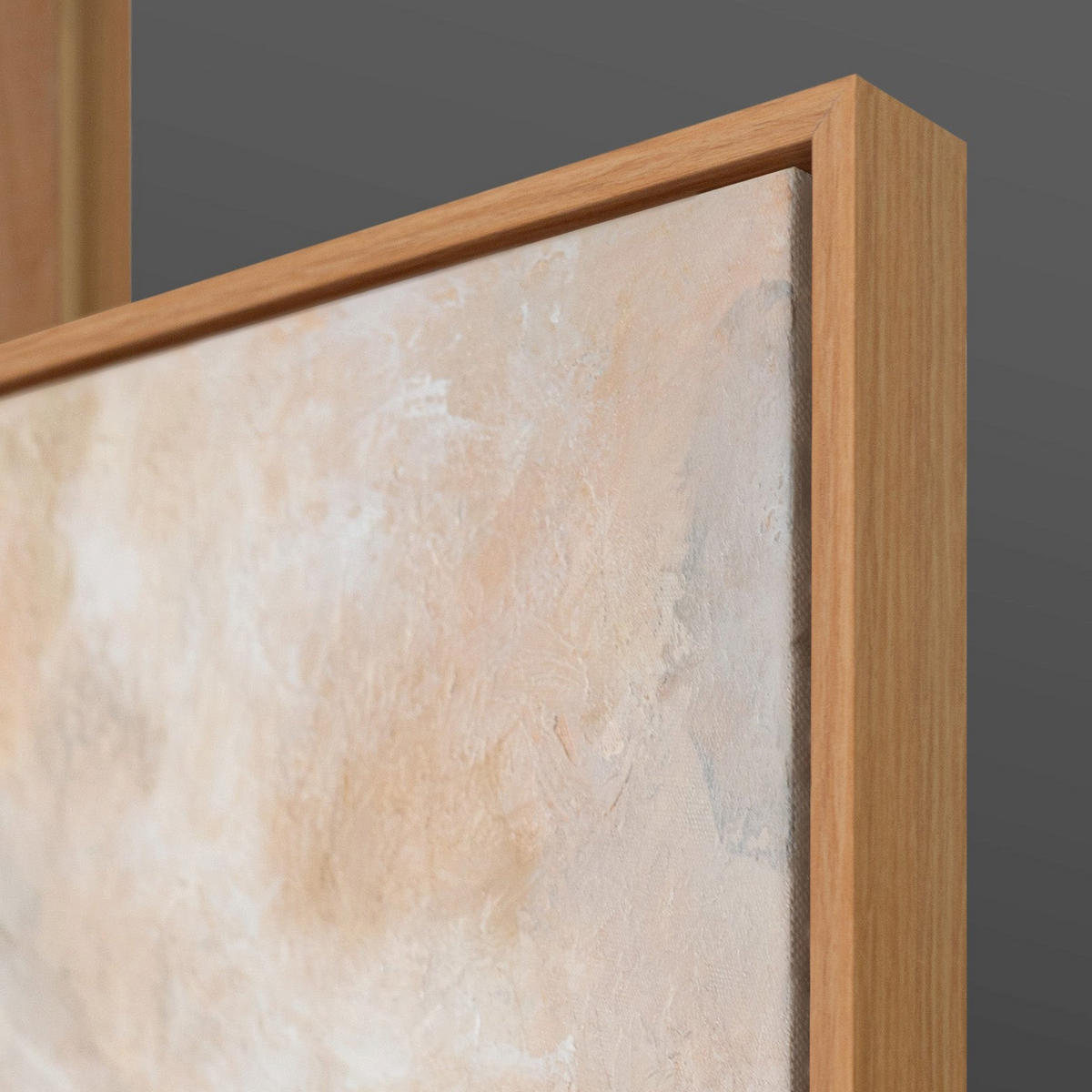 GEMÄLDE Stille Ebene Schattenfugenrahmen Eichefarben 70x50 cm - Eichefarben, Holz (70/50cm) - YS-art gallery
