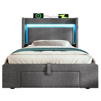 POLSTERBETT 90x200 cm Mit Matratze,Leinen in Grau - Grau, Textil (90/200cm)