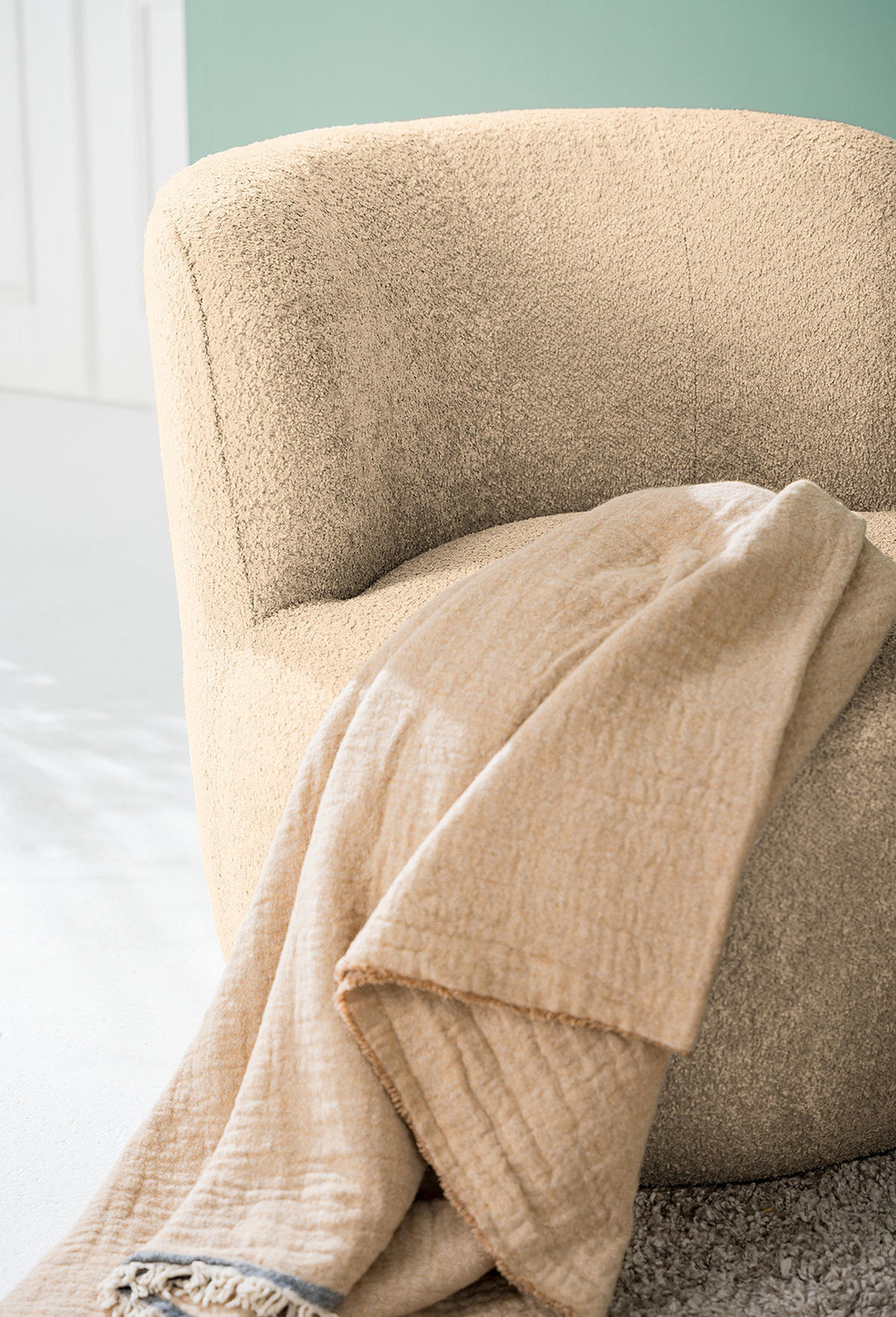 SESSEL - Sandfarben/Schwarz, Kunststoff/Textil (78/75/84cm) - home24