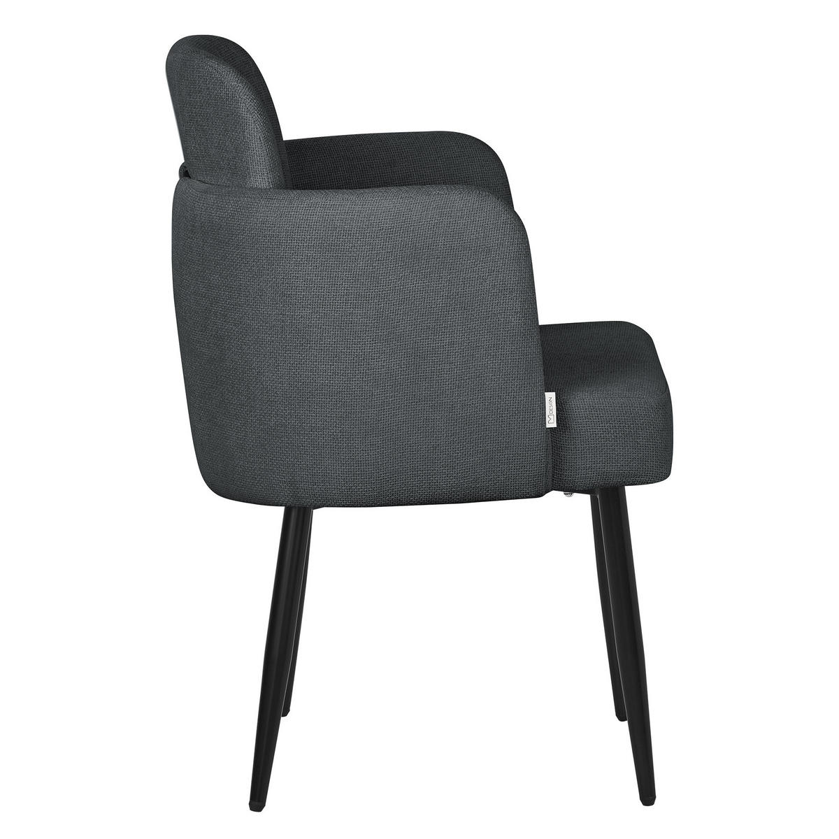 ESSZIMMERSTUHL Anthrazit mit Stoffbezug - Anthrazit/Schwarz, Textil/Metall (59/86/59cm) - ML-DESIGN