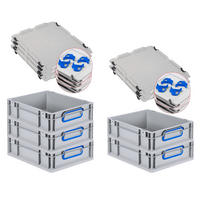 EUROBOX 5x Nextgen Color Mit Auflagedeckel 12x30x40cm Griffe Blau Geschlossen - Blau, Kunststoff (30/12/40cm) - PROREGAL