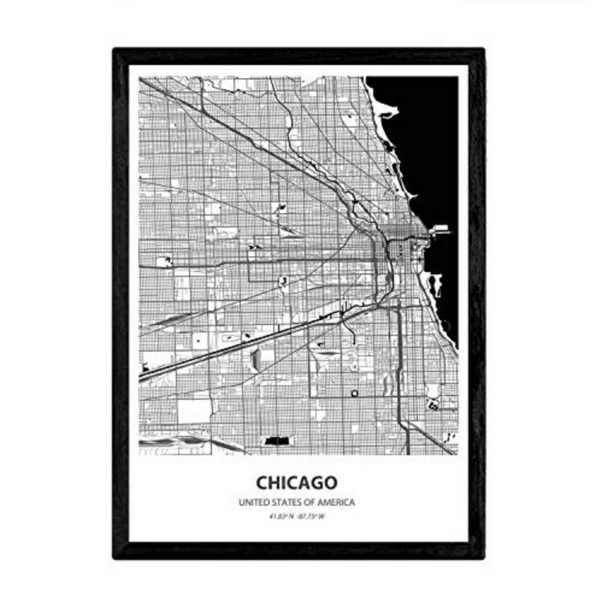 POSTER Chicago - Usa A4 Rahmenlos - Klar, Papier (29.7/5/21cm) - Nacnic