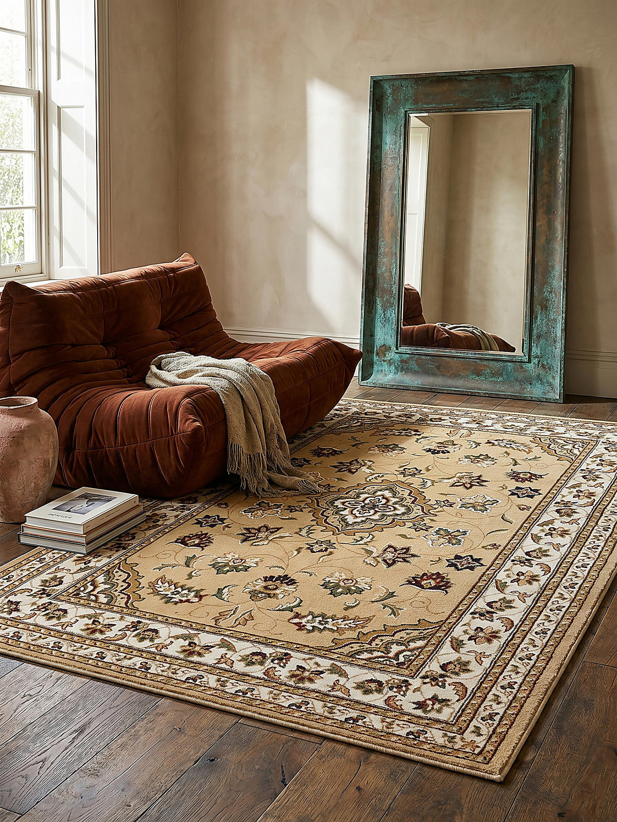 TEPPICH GLAZERT, klassisch-floral, Braun, 160 x 230 cm - Braun, Textil (230/160cm) - KADIMA DESIGN