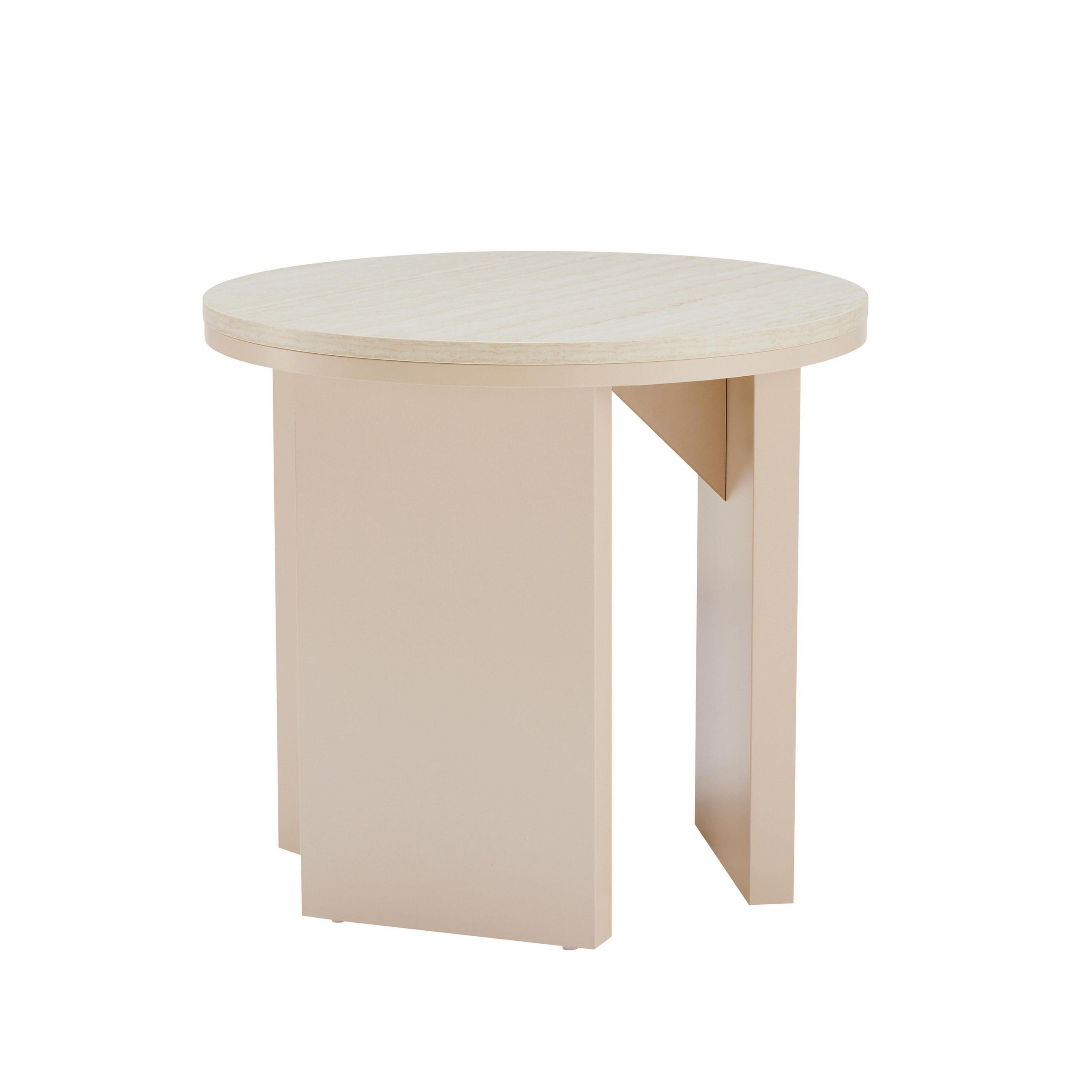 COUCHTISCH, Beige - Weiß, Holz (50/50/45cm) - Oviala