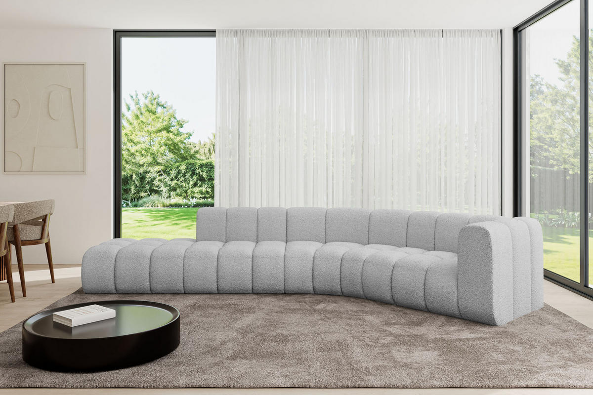 ECKSOFA modulares Sofa Tilmo-L1 - 399x194x70 cm Hellgrau - Hellgrau, Holzwerkstoff/Textil (399/194cm) - ALTDECOR