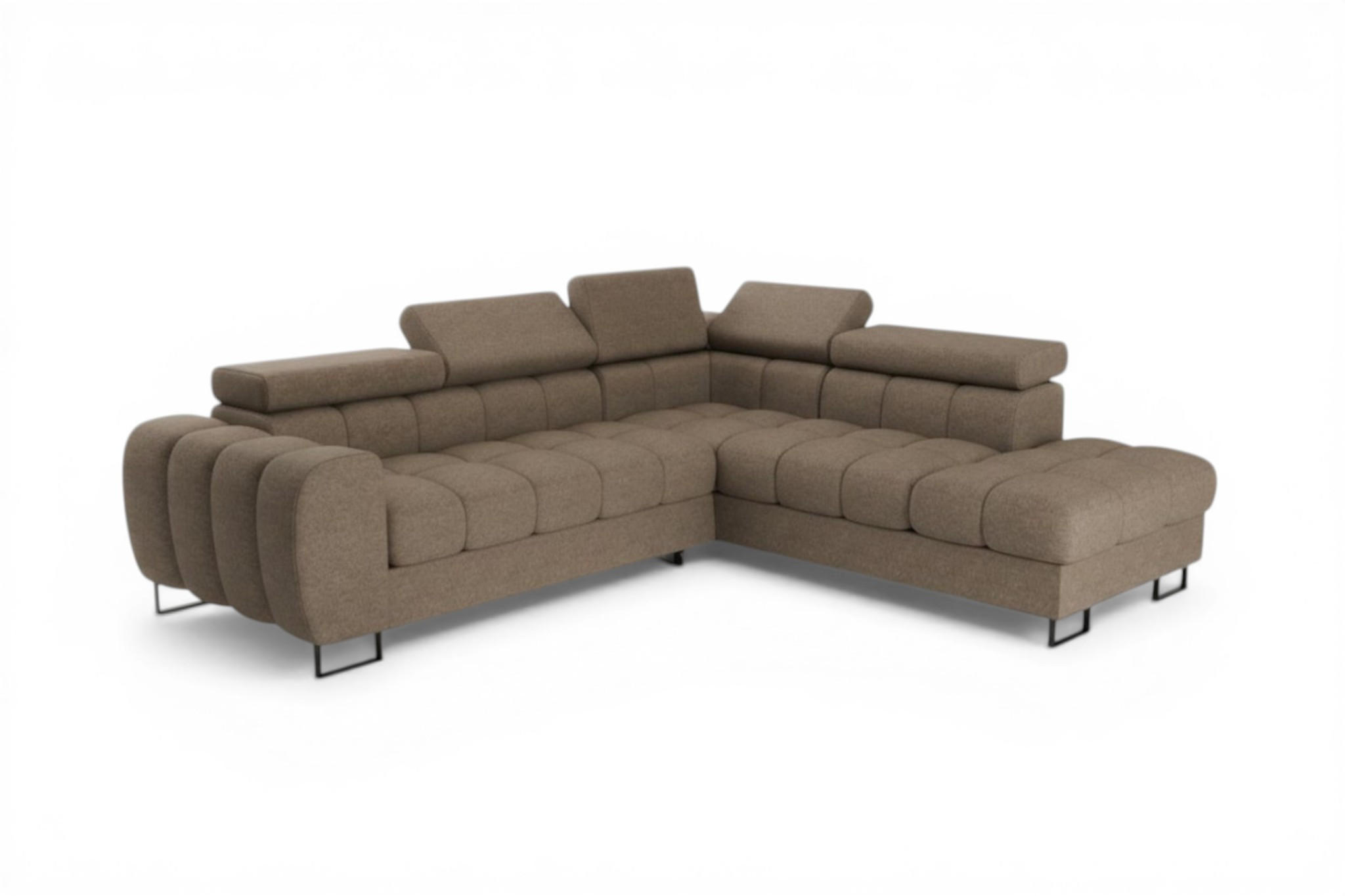 ECKSOFA Bastien Max Mit Schlaffunktion - Braun, Holzwerkstoff/Textil (260/225cm) - Fun Möbel