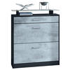 SCHUHSCHRANK Loret Front in Beton Oxid Optik - Hellgrau, Holzwerkstoff (89/104/23cm) - Vladon
