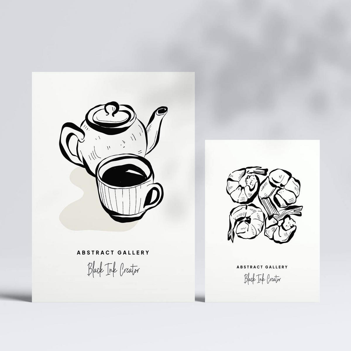 POSTER Set Mit 6 In Schwarzer Tinte Ruhetag A3 & A4 Rahmenlos - Klar, Papier (29/3cm) - Nacnic