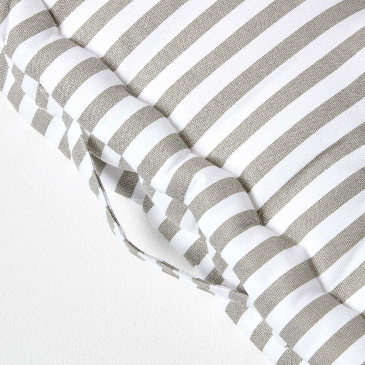 SITZKISSEN grau-weiß gestreift 40/40/8 cm - Grau, Textil (40/40/8cm) - Homescapes