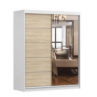 SCHWEBETÜRENSCHRANK Bono 05 Weiß/Sonoma Eiche mit Spiegel 160 cm - Alufarben/Weiß, Glas/Holzwerkstoff (160/195/61cm) - imoebel24