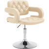 SESSEL Lederlook creme - Chromfarben/Creme, Textil/Metall (62/76/55cm) - CLP